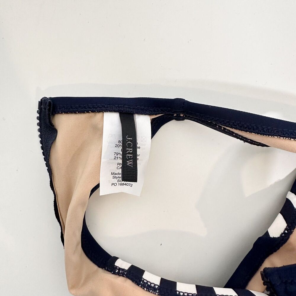 J. Crew One Piece Swimsuit Navy Stripe Sz 4 - Picture 6 of 9